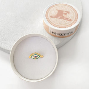 Gold Evil Eye Ring (Confidence) - Gold